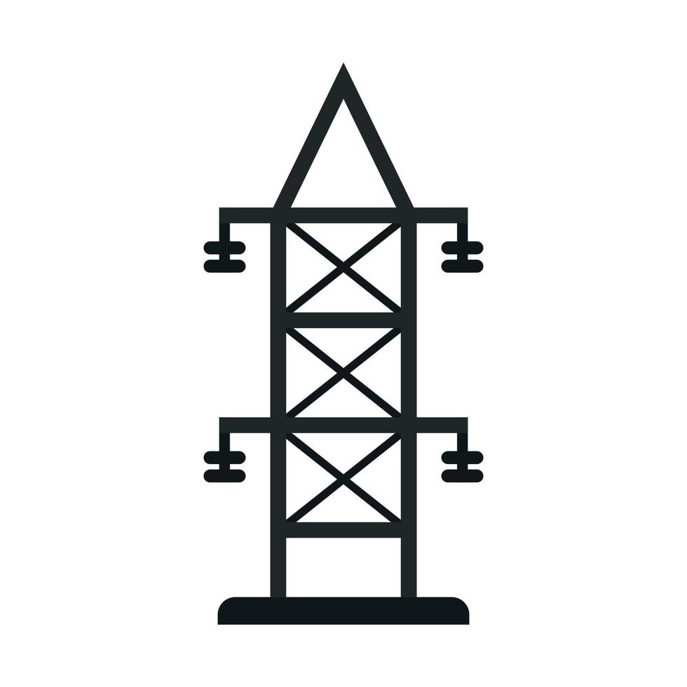 elektrischer Turm Symbol flach isoliert Vektor