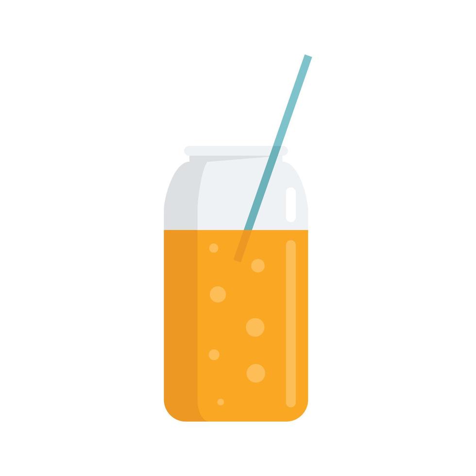 Orangensaft-Smoothie-Symbol flach isolierter Vektor