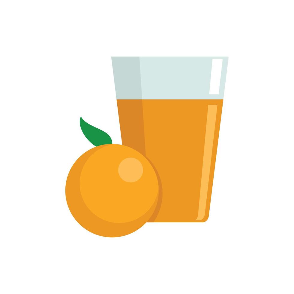 Frucht Orangensaft Symbol flach isoliert Vektor