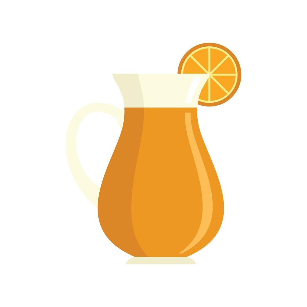 orange juice kanna ikon platt isolerat vektor
