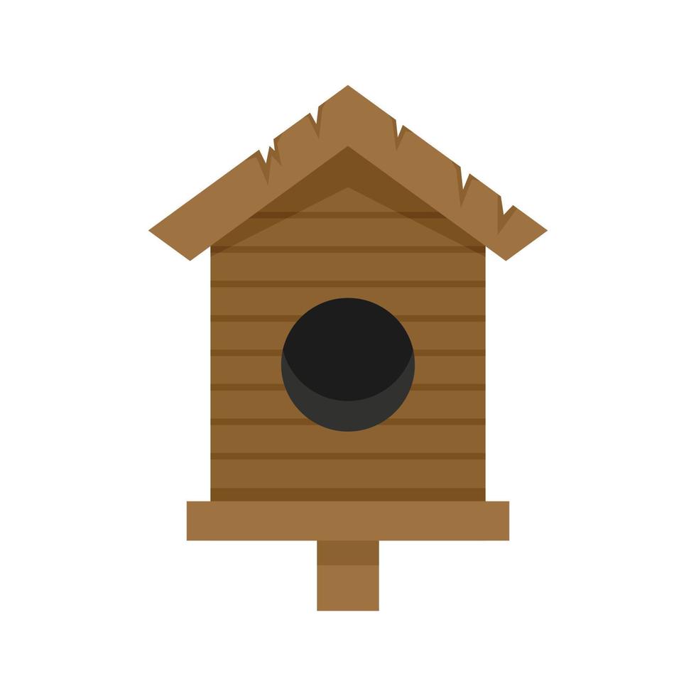 gammal fågel hus ikon platt isolerat vektor