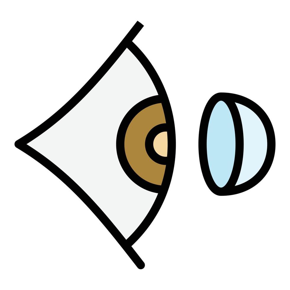 Farbumrissvektor für Kontaktlinsen und Augensymbole vektor