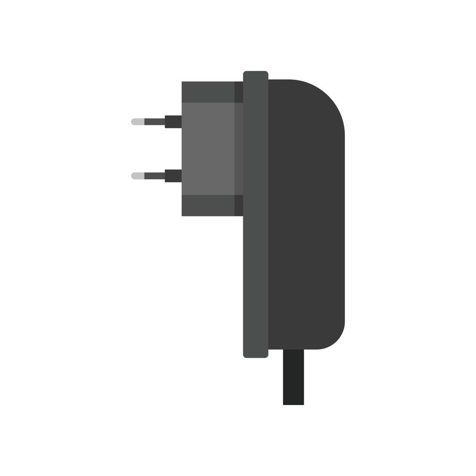 elektrisk plugg adapter ikon platt isolerat vektor