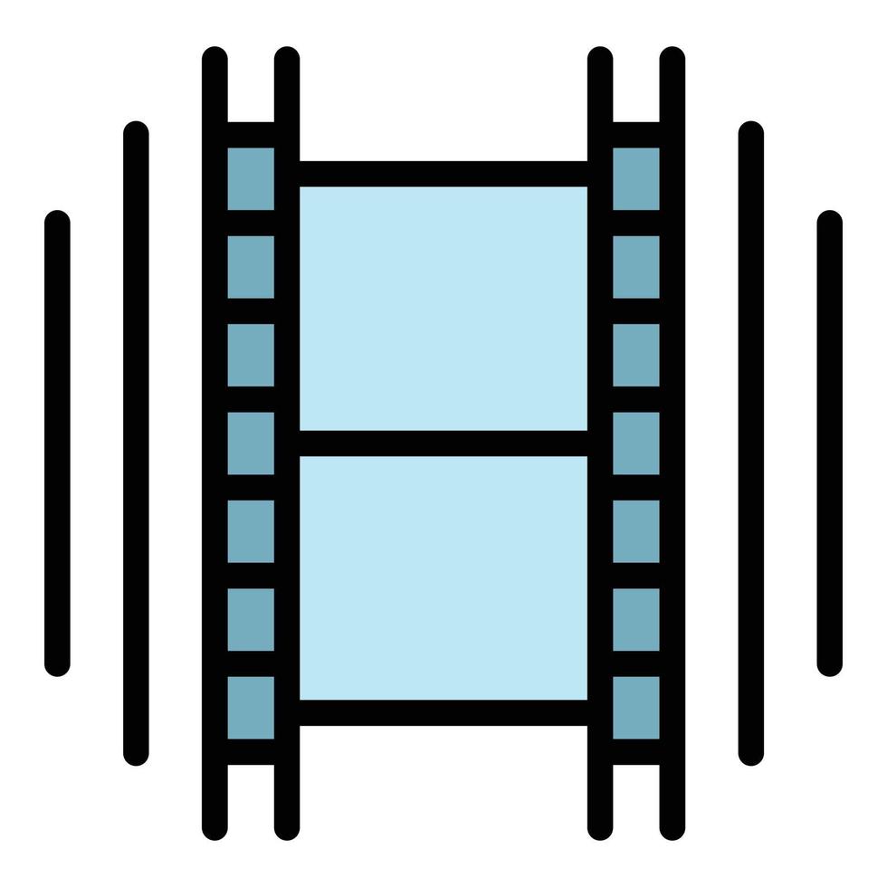 Farbumrissvektor des Videofilmsymbols vektor