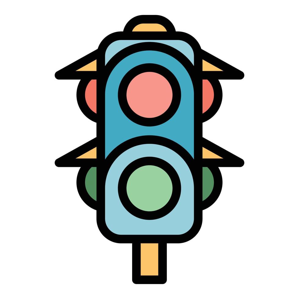 trafik lampor ikon Färg översikt vektor