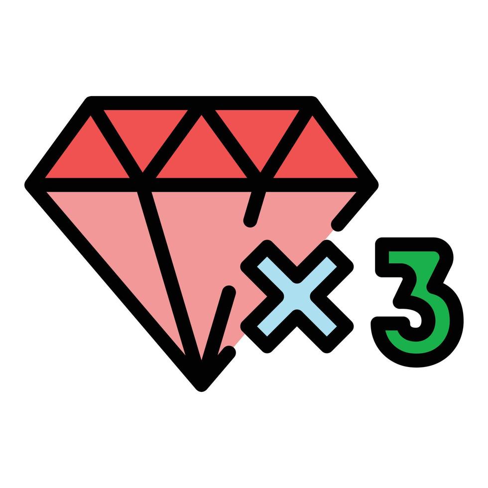 diamant bonus lojalitet ikon Färg översikt vektor