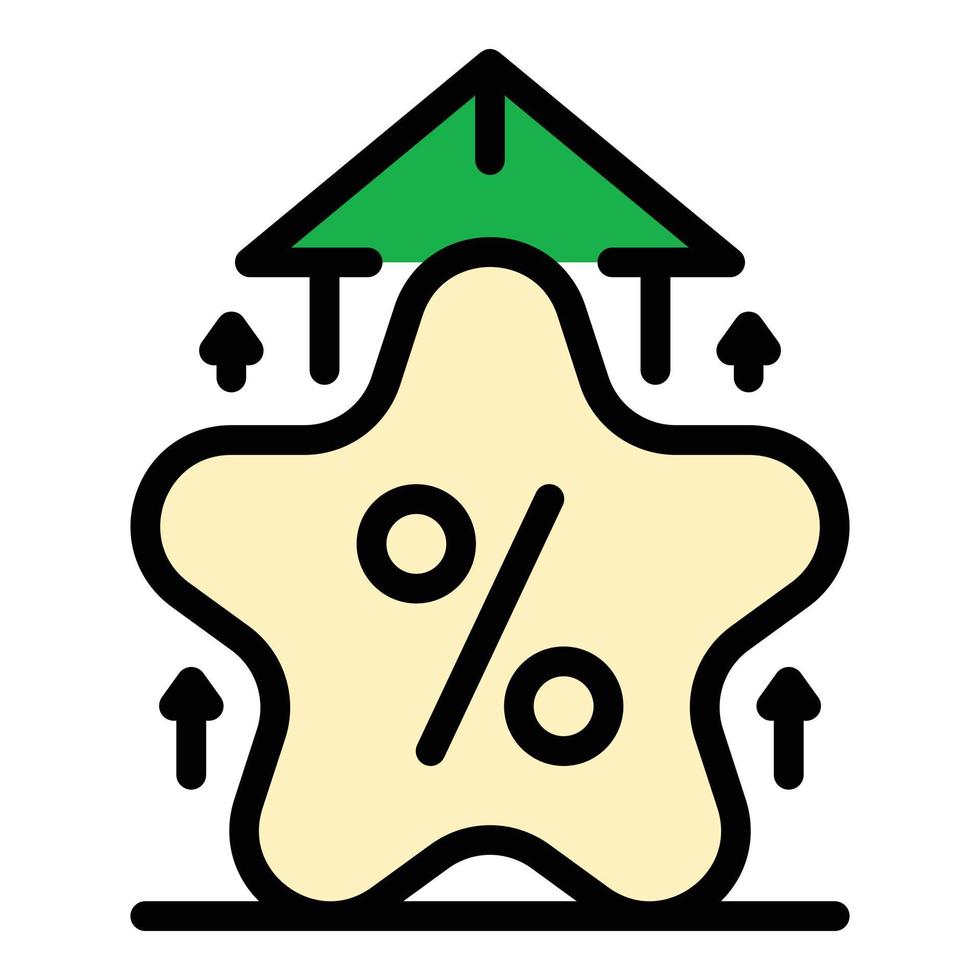 stjärna lojalitet procent ikon Färg översikt vektor
