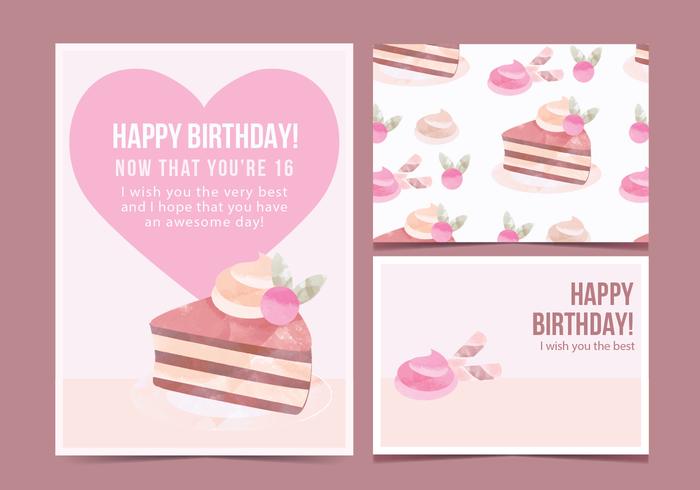 Vector Geburtstags-Kuchen-Karte