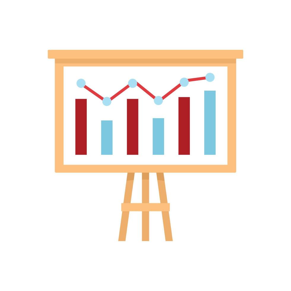 Graph-Diagramm-Banner-Symbol flach isolierter Vektor