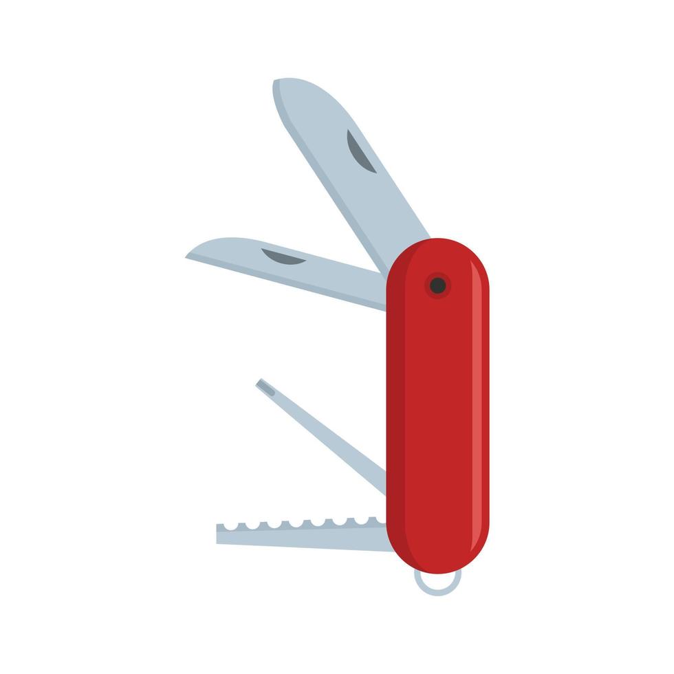 swiss kniv ikon platt isolerat vektor