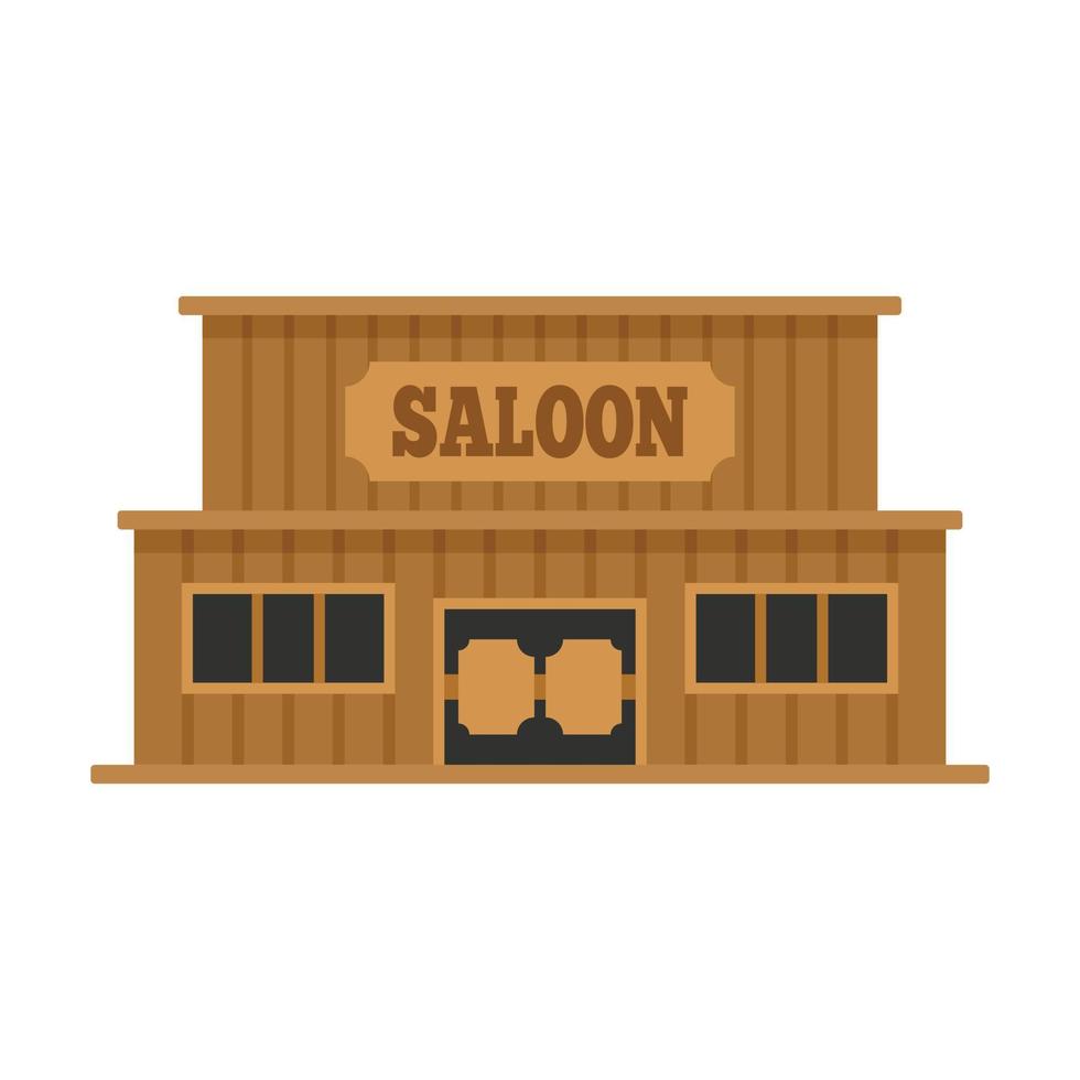 Western-Saloon-Symbol flach isolierter Vektor