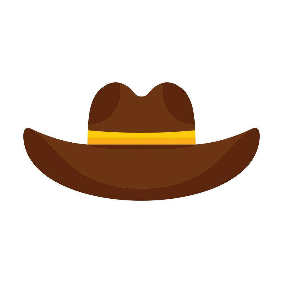 cowboy hatt ikon platt isolerat vektor