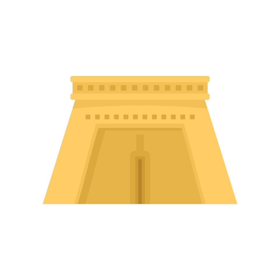 egypten tempel ikon platt isolerat vektor