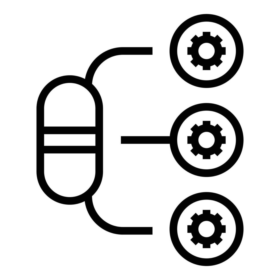 Umrissvektor für das Symbol für medizinische Kapseln. Apotheke Pille vektor