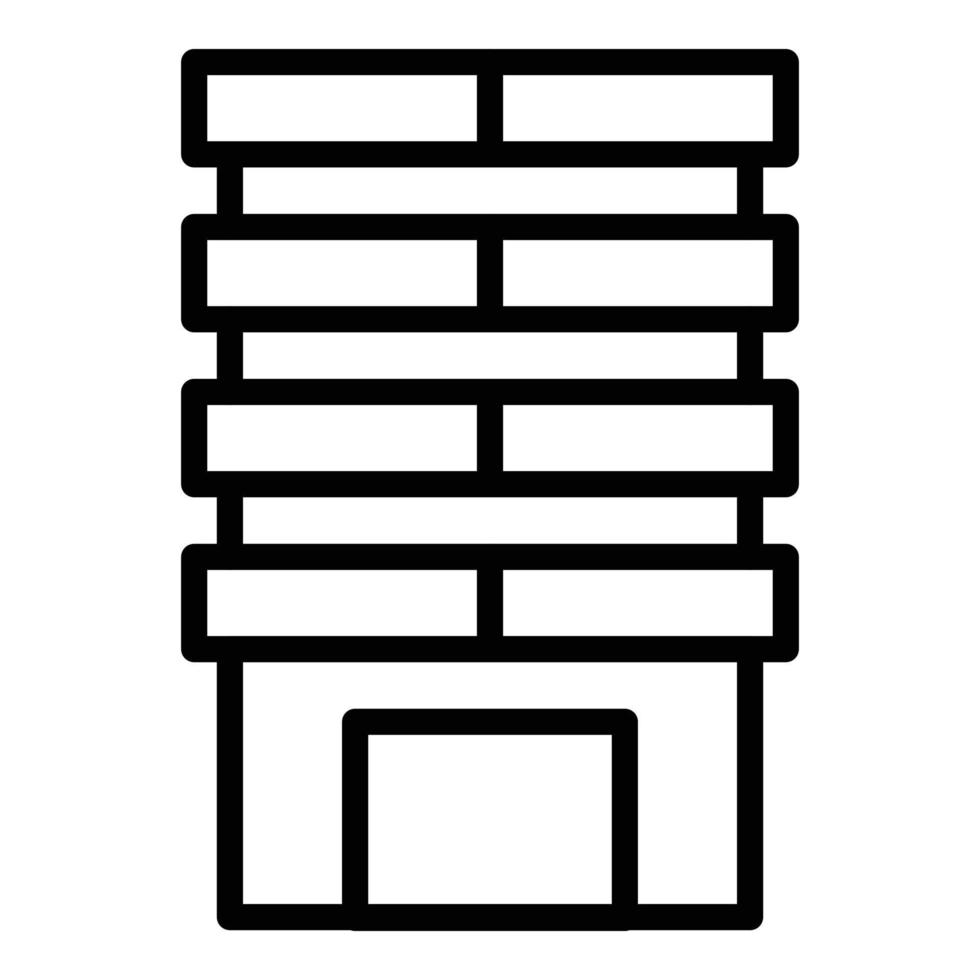 Symbol-Umrissvektor für mehrstöckige Wohngebäude. Häuserblock vektor