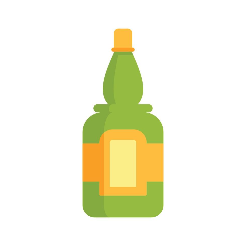 flaska av tequila ikon platt isolerat vektor