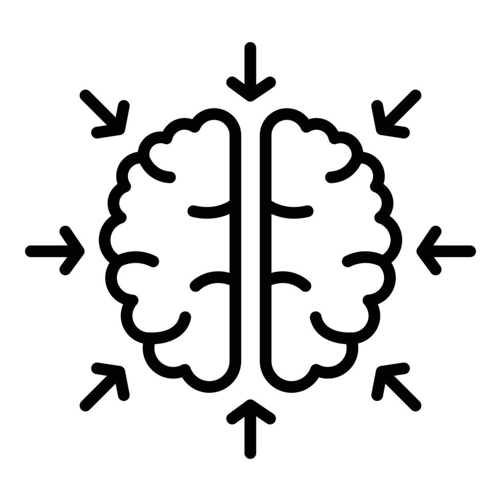 kognitiv hjärna ikon översikt vektor. visuell sensorisk vektor