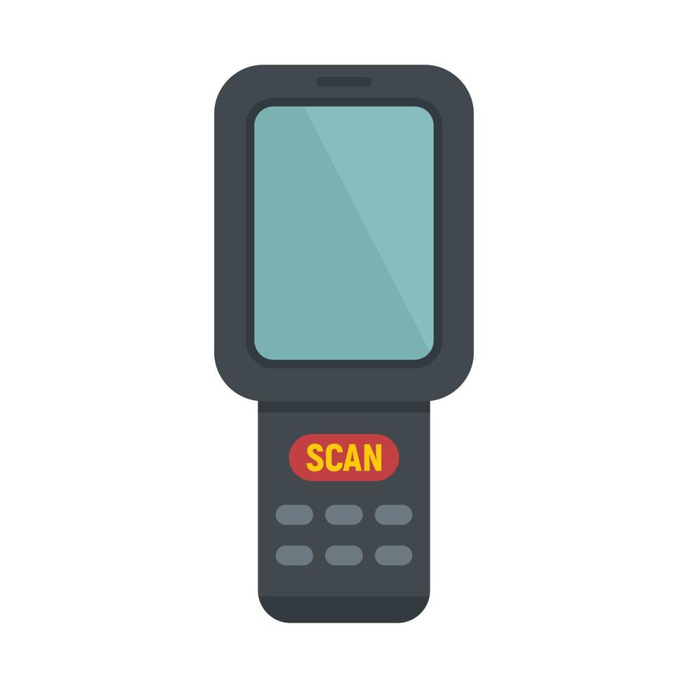 Barcode-Scanner-Monitor-Symbol flach isolierter Vektor