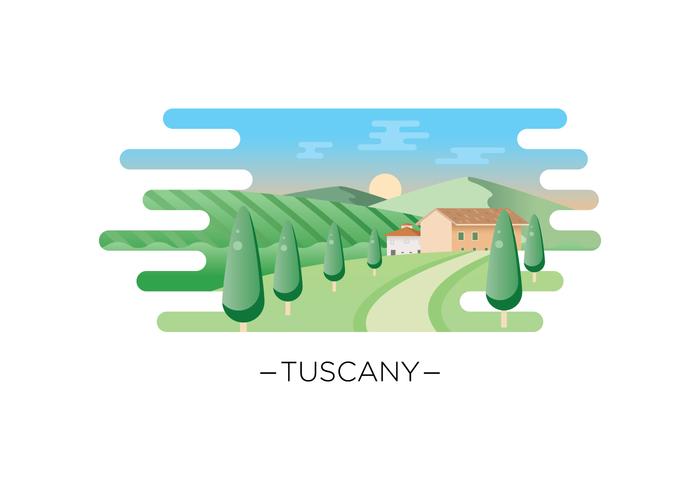 Gratis Toscana landskaps illustration vektor