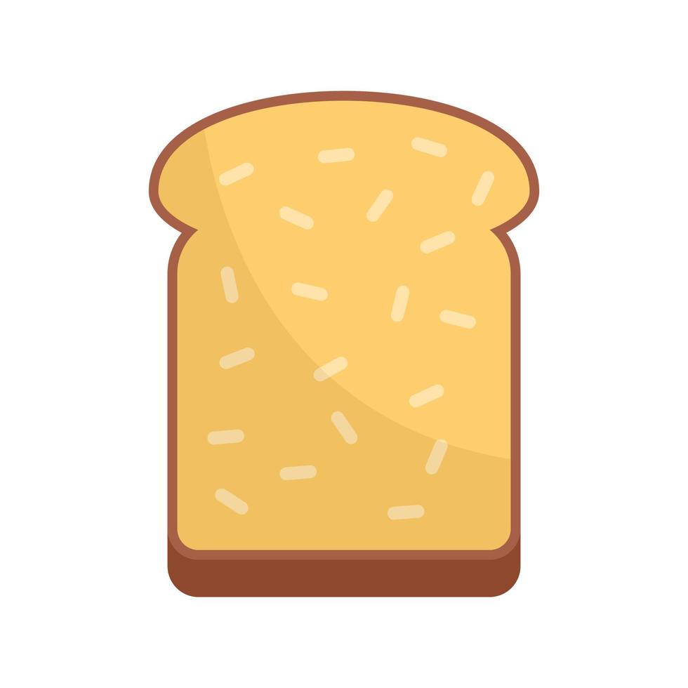 frukost rostat bröd ikon platt isolerat vektor