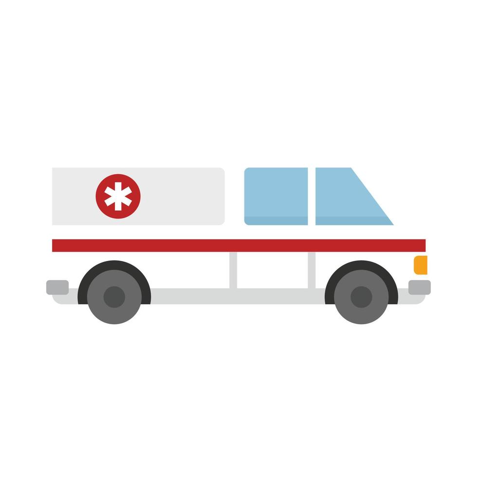 Krankenwagen helfen Team Symbol flach isoliert Vektor