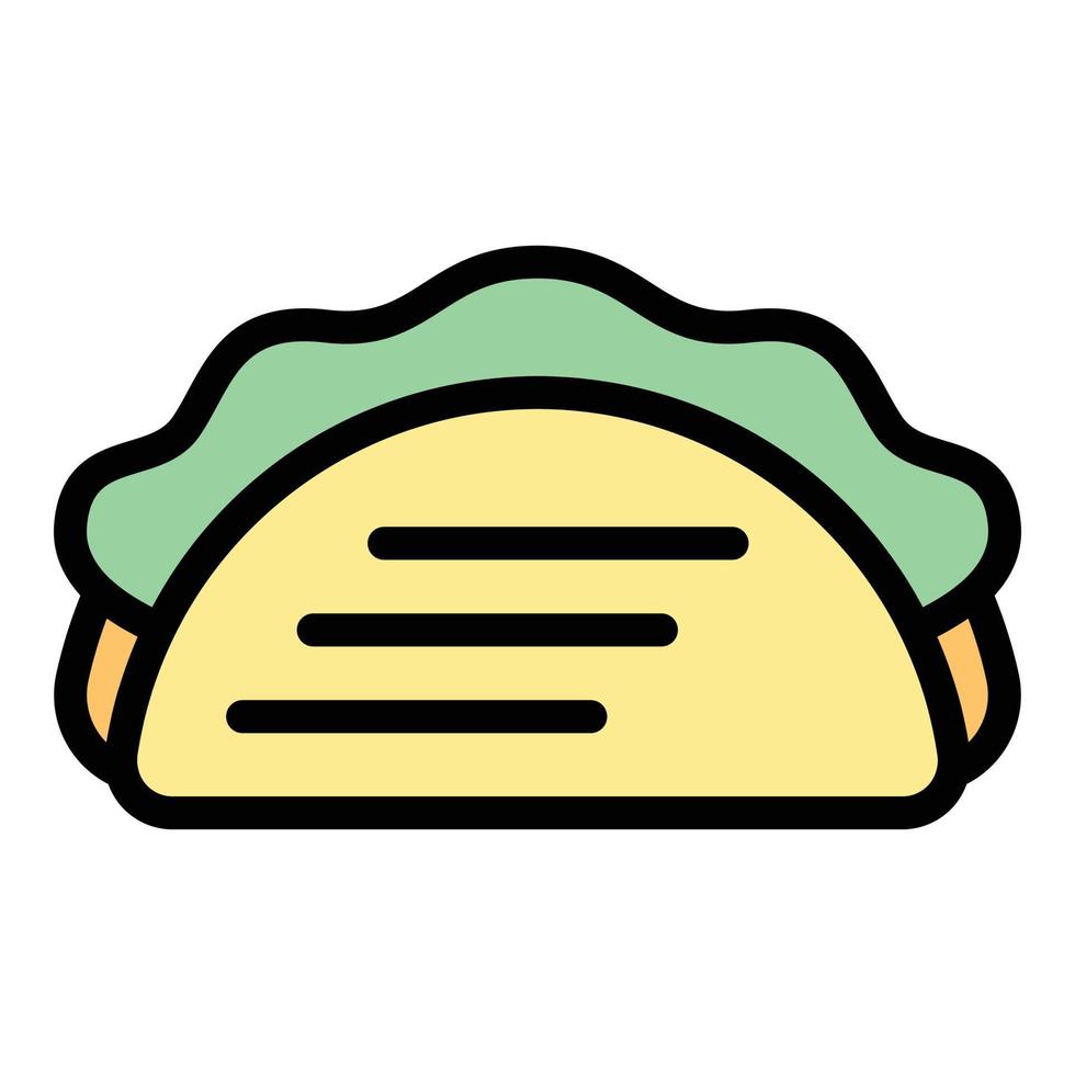 Grill Taco Symbol Farbe Umriss Vektor
