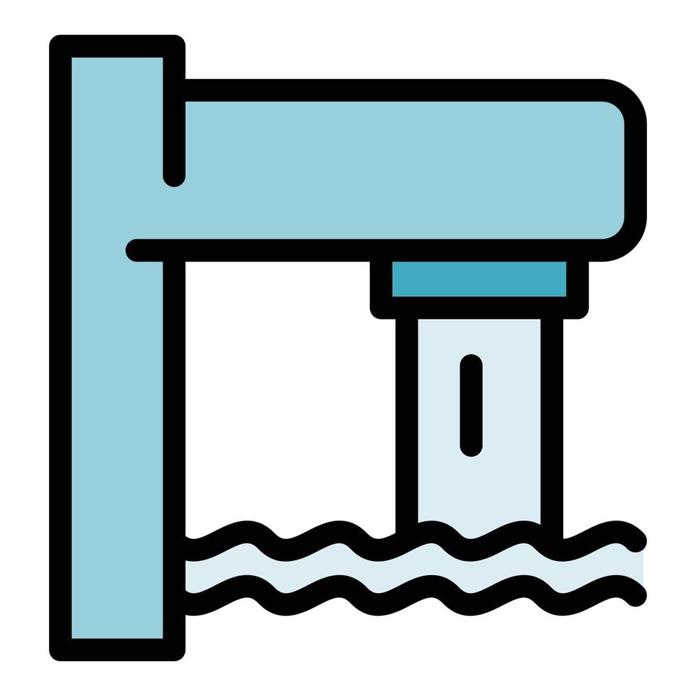 Leitungswasser Pool Symbol Farbe Umriss Vektor