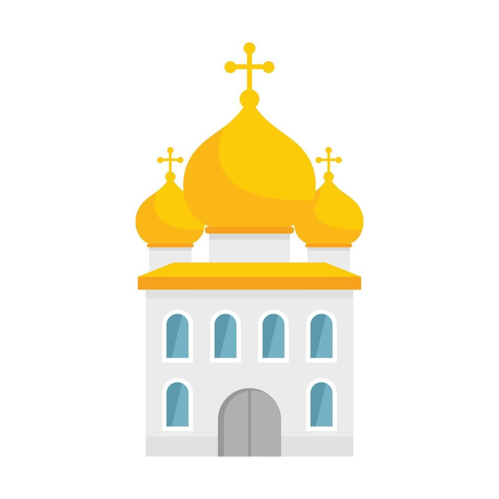 ortodox kyrka ikon platt isolerat vektor