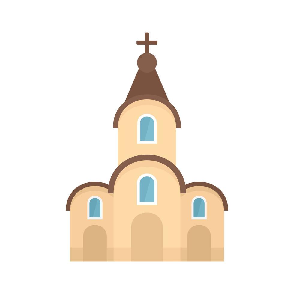 modern stad kyrka ikon platt isolerat vektor