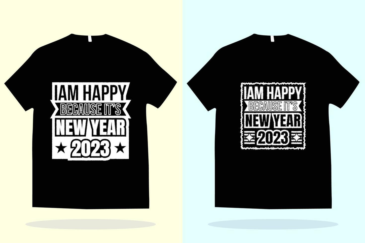 Lycklig ny år 2023 t-shirt design, ny år t skjorta vektor mall