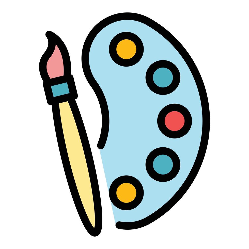 Pinsel Farbpalette Symbol Farbe Umriss Vektor