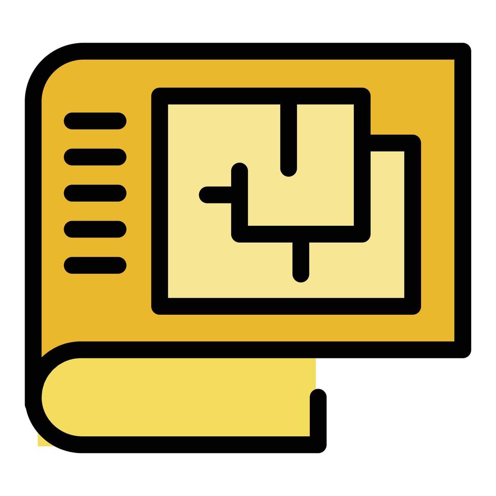 Architekt Plan Symbol Farbe Umriss Vektor