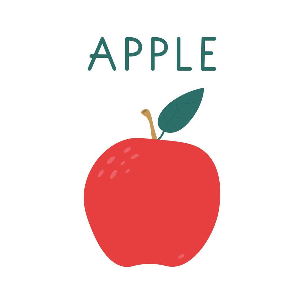 tecknad serie äpple isolerat på vit bakgrund vektor