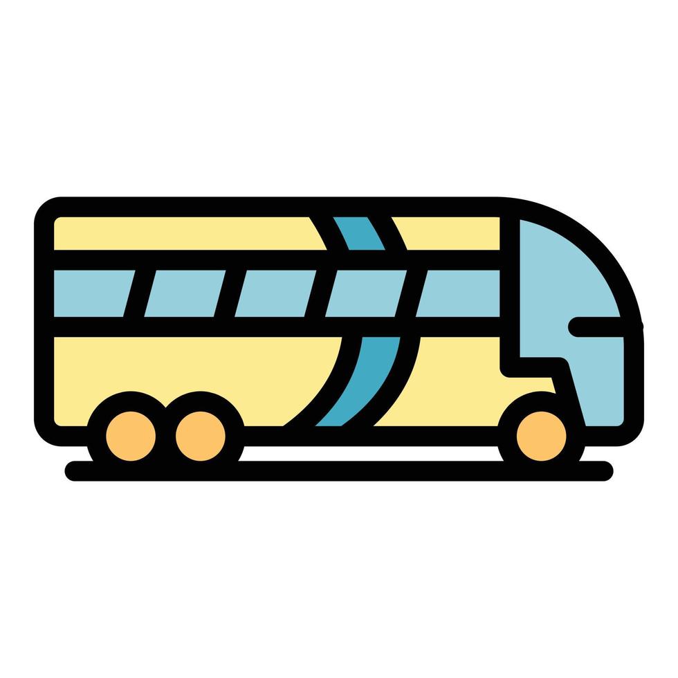 Transfer-Bus-Symbol Farbe Umriss Vektor