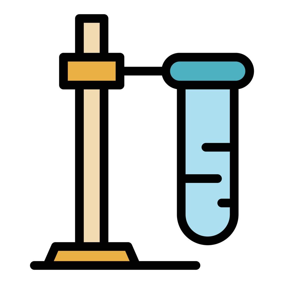 testa rör med analys ikon Färg översikt vektor