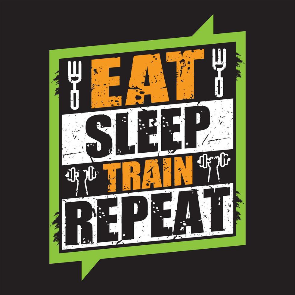 Eat Sleep Repeat T-Shirt Design, Schriftzug T-Shirt, Eat, Typografie T-Shirt Design für Printdesign. inspirierendes Zitat, Design des schwarzen T-Stücks, Vektor, Slogan, Vektor, Illustration freier Vektor