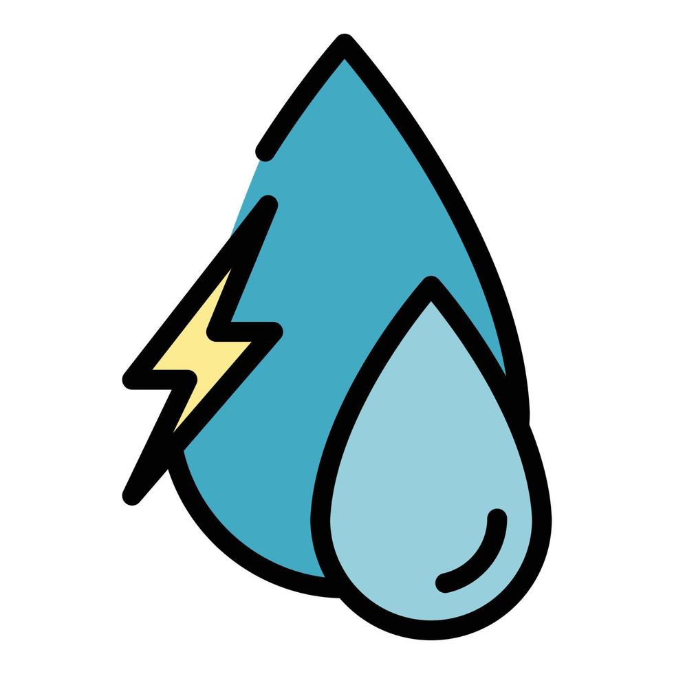 vatten släppa energi ikon Färg översikt vektor