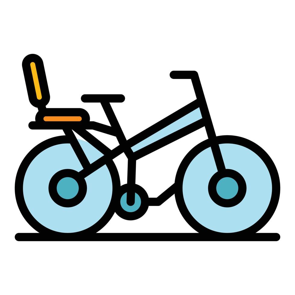 Hochgeschwindigkeits-Kinderfahrrad-Symbol Farbumrissvektor vektor