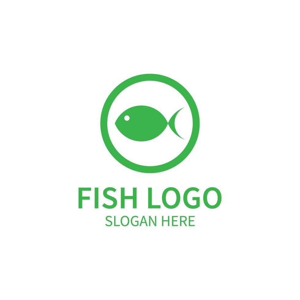 eps10 grüner Vektor Fisch rundes Logo oder Symbol isoliert auf weißem Hintergrund. Meeresfrüchte-Restaurant-Shop-Symbol in einem einfachen, flachen, trendigen, modernen Stil für Ihr Website-Design, Logo und mobile App