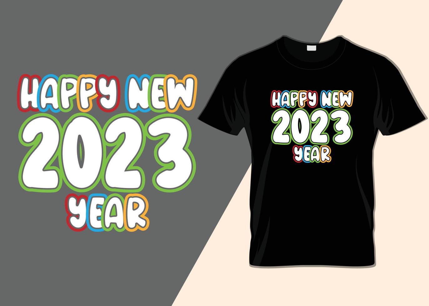 frohes neues jahr 2023 typografie t-shirt design vektor