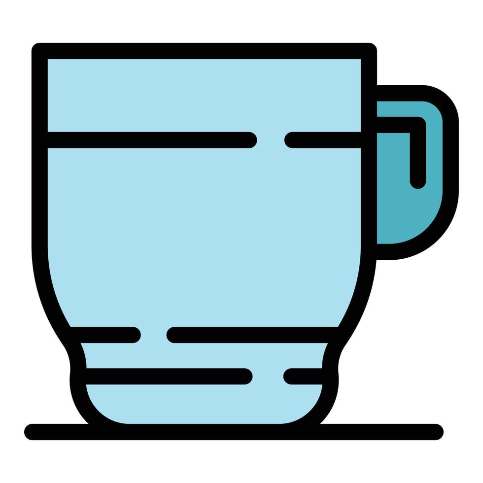 Tasse Tee Symbol Farbe Umriss Vektor