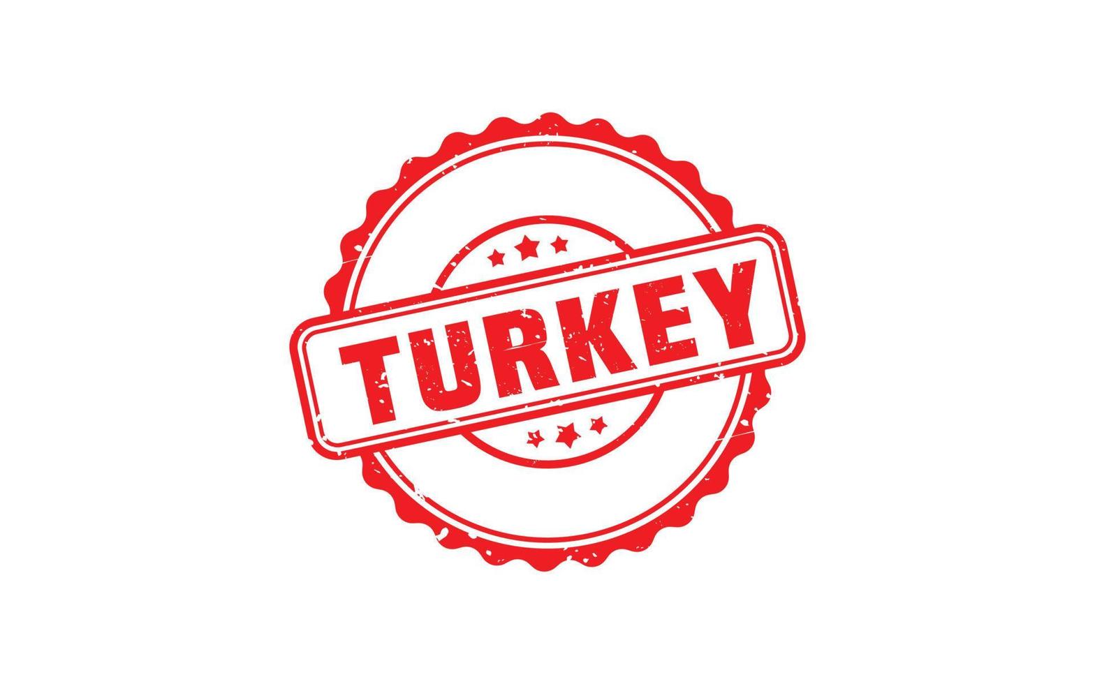 Türkei-Stempel mit Grunge-Stil auf weißem Hintergrund vektor