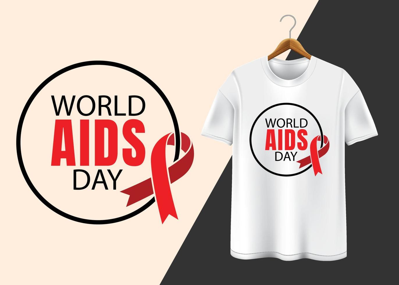 värld AIDS dag 1:a december t-shirt design vektor