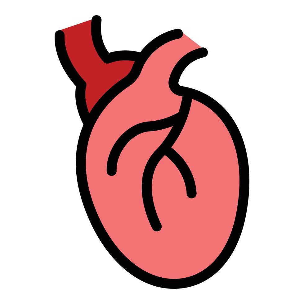 menschliches Herz Symbol Farbe Umriss Vektor