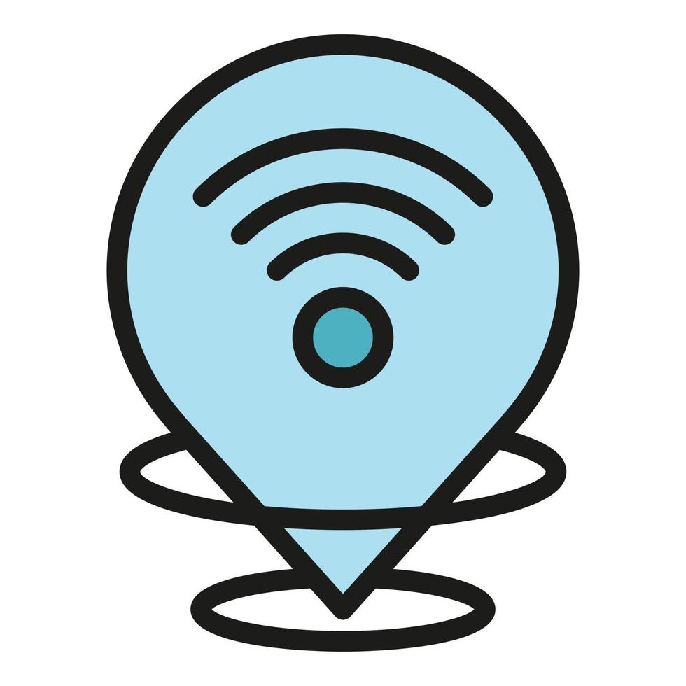 WLAN-Punkt-Symbol Farbumrissvektor vektor