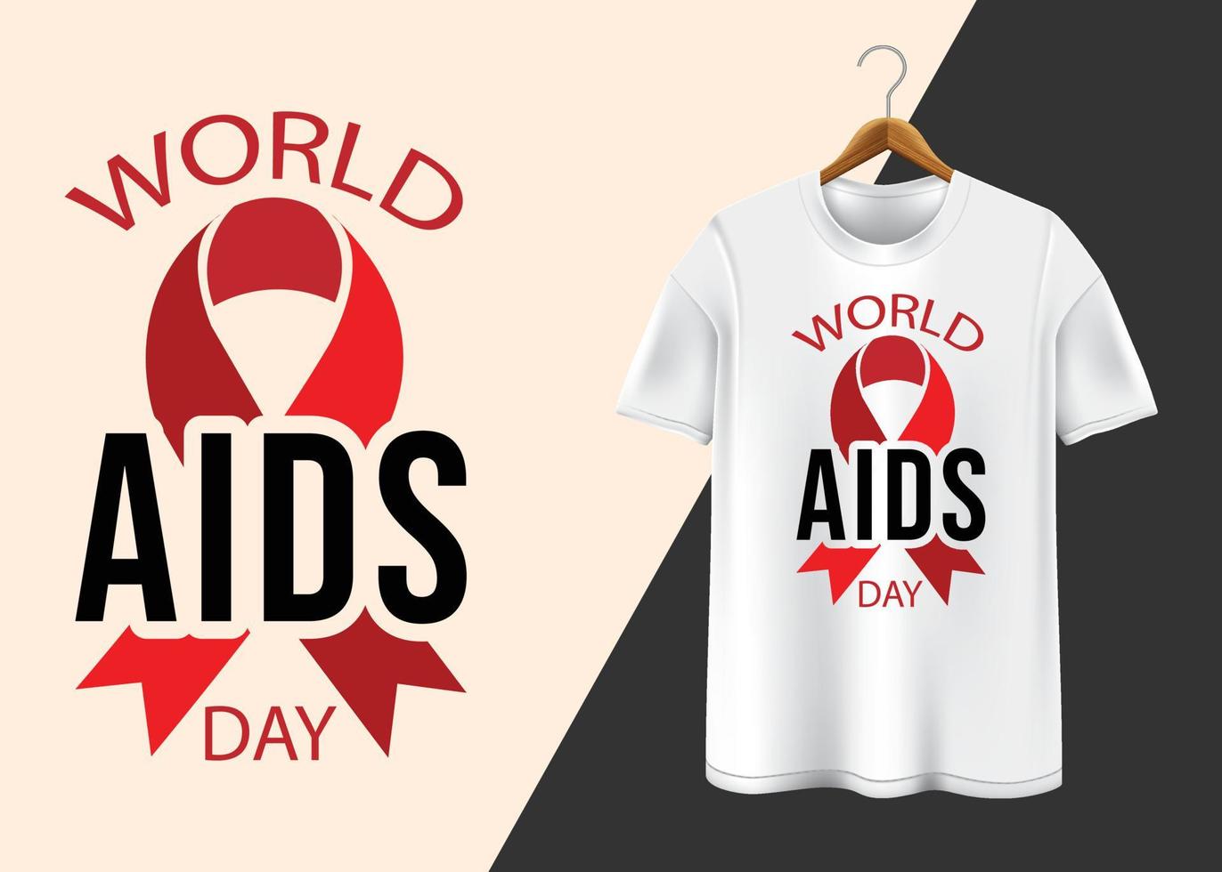 värld AIDS dag 1:a december t-shirt design vektor