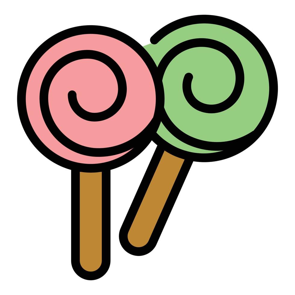 Candy Lolly Symbol Farbe Umriss Vektor