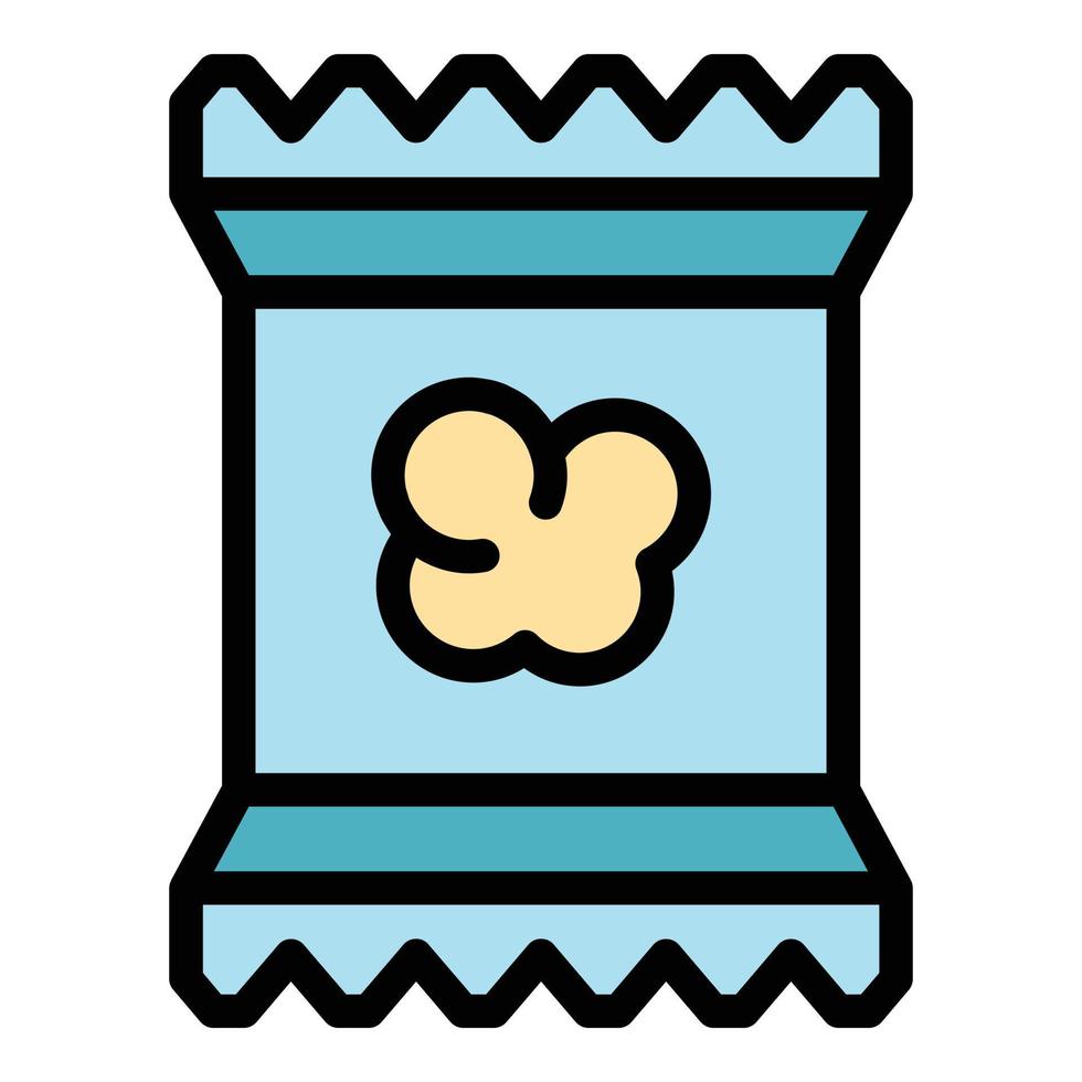 Popcorn-Essen-Symbol Farbumrissvektor vektor