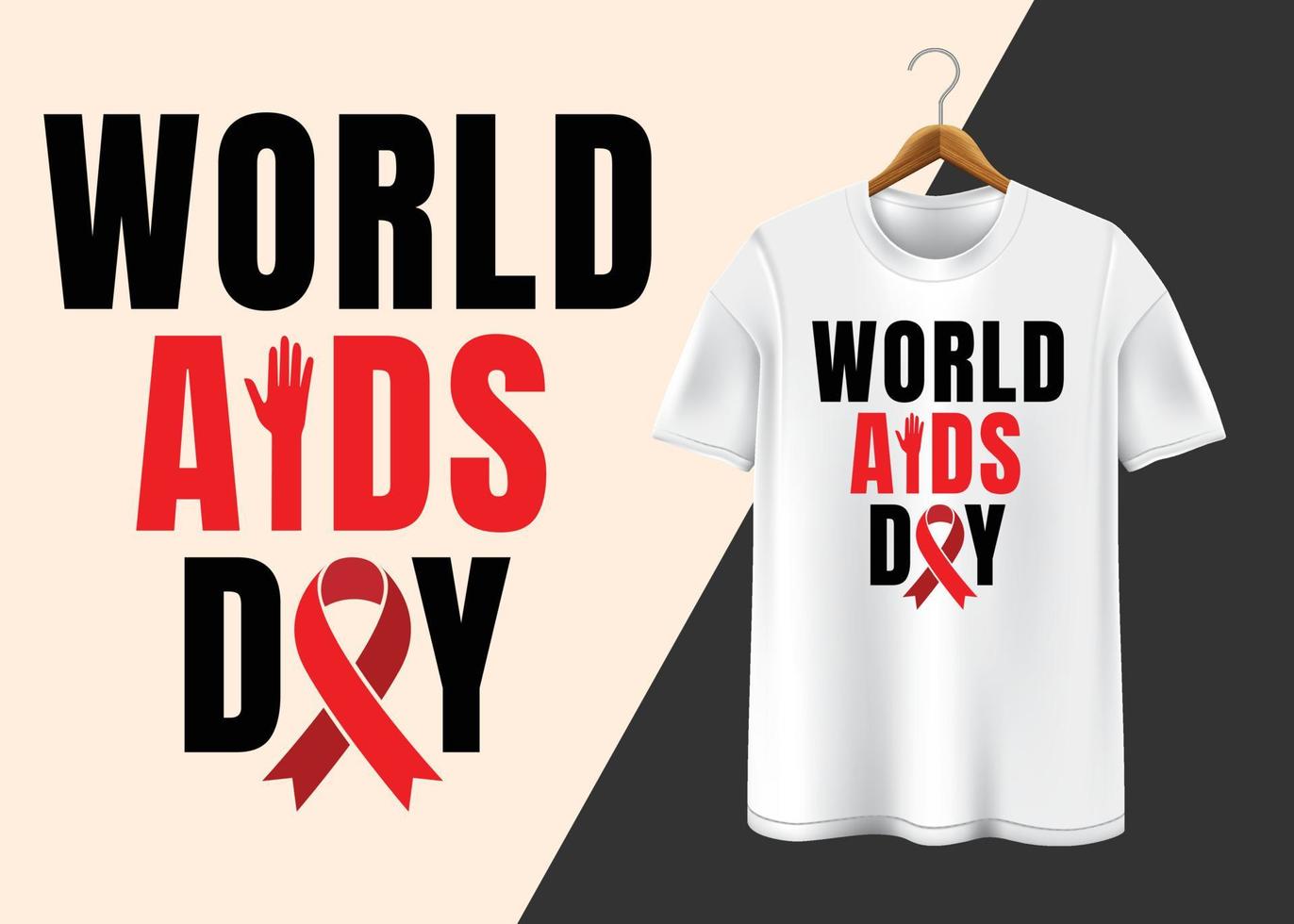 Welt-Aids-Tag 1. Dezember T-Shirt-Design vektor