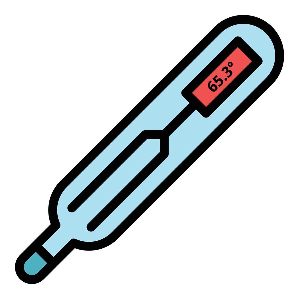 kropp termometer ikon Färg översikt vektor